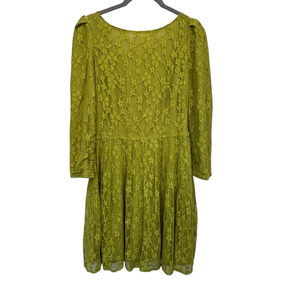 Ark & Co Olive Lace Long Sleeve Dress size Medium - Picture 3 of 7